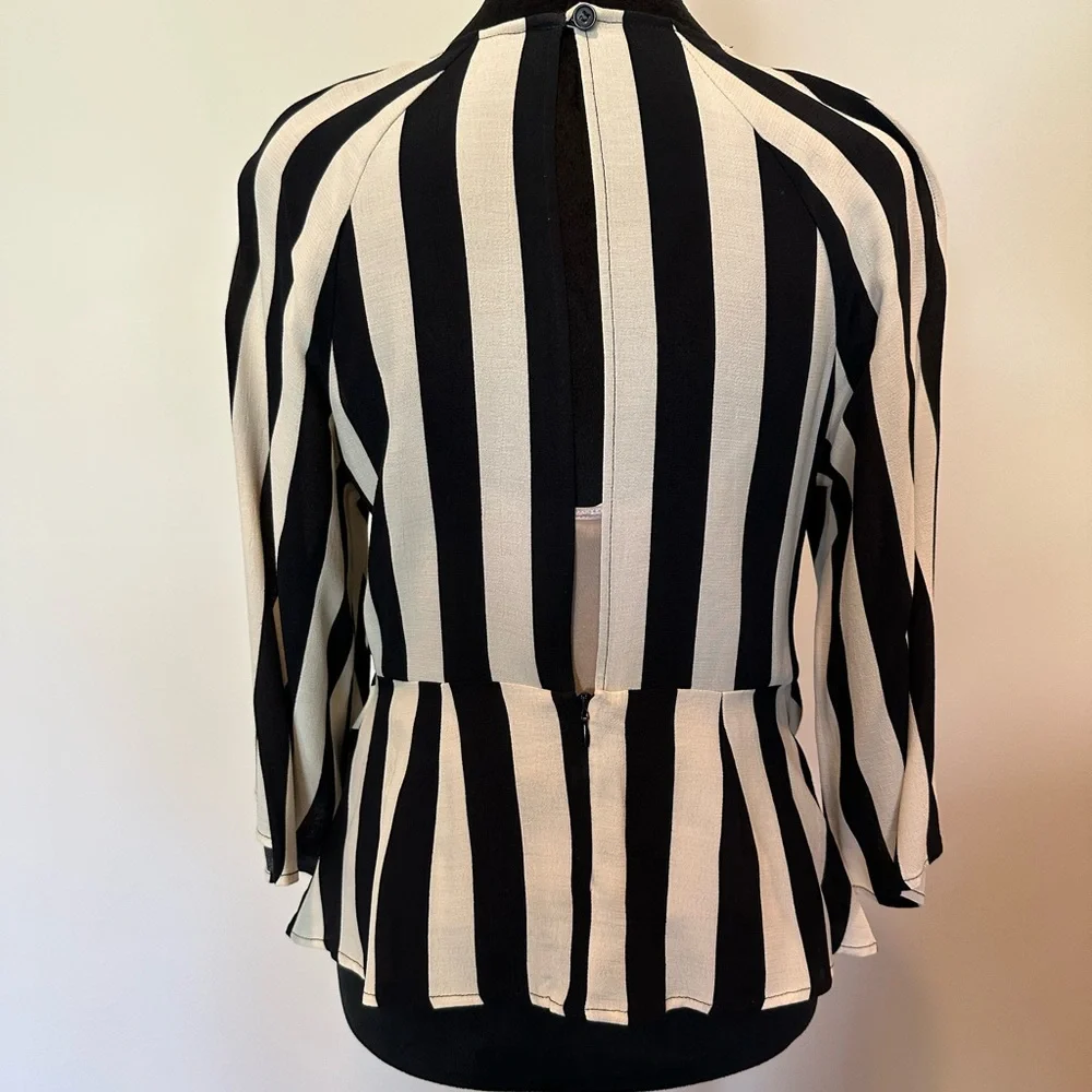 Topshop Black and White Striped Blouse - Picture 8 of 8